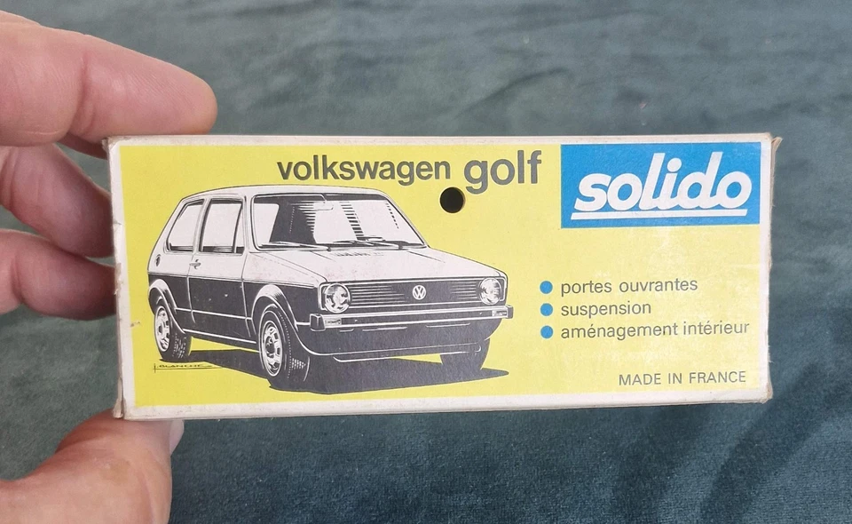 Ancienne Petite voiture métal Solido VW Golf MK1 Jaune N° 19 Boite refperso337 - Photo 4/4