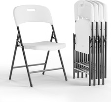 Folding Chairs, 600Lbs Capacity, Heavy-Duty Commercial Stackable Plastic Foldabl