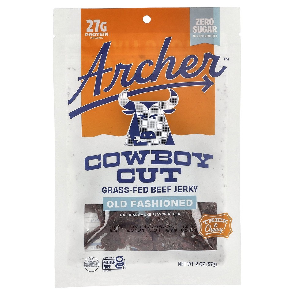 Cowboy Cut, Grass-Fed Beef Jerky, Old Fashioned, 2 oz (57 g)
