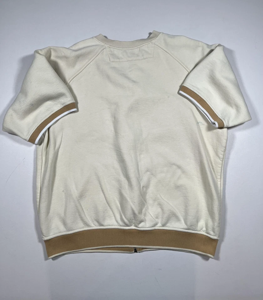 Moletom masculino Sean John 3XL creme bronzeado zíper completo manga curta grande logotipo jaqueta - Imagem 2 de 4