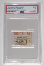 JIMI HENDRIX FINAL US CONCERT TICKET STUB AUG 1 1970 HONOLULU HI PSA AUTHENTICAT