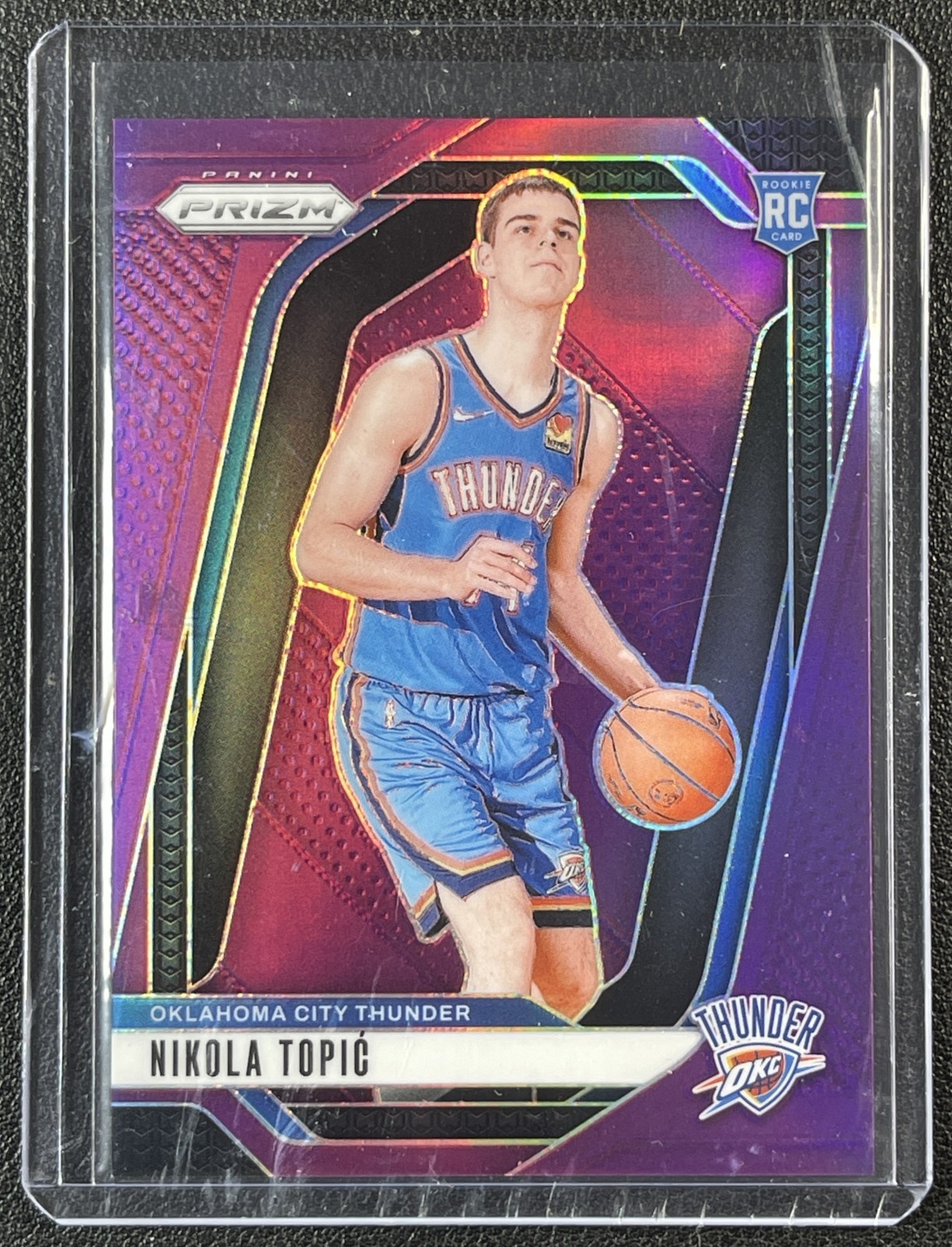 NIKOLA TOPIC 2024-25 PANINI PRIZM #230 ROOKIE PURPLE RC 75/99 THUNDER