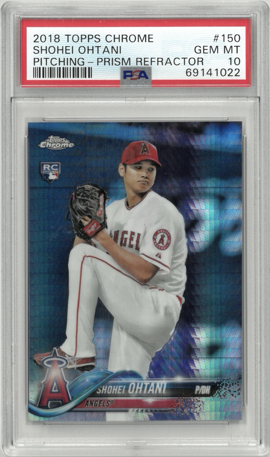 2018 Topps Chrome - Shohei Ohtani #150 Prism Refractor (RC) PSA 10