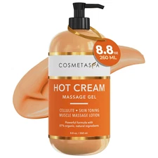 Cosmetasa Hot Belly Cream- 87% Organic Cellulite Cream - Natural Sweat Massage G