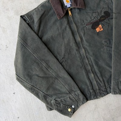 Carhartt J97 MOS green Detroit work wear jacket Large | eBay