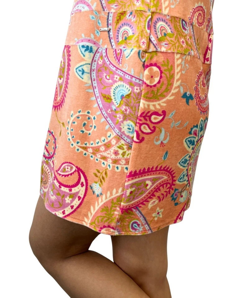 Vestido Christian Dior Vintage Terciopelo #40 Una Pieza Cinta Paisley Algodón Rosa Foto 4 de 4