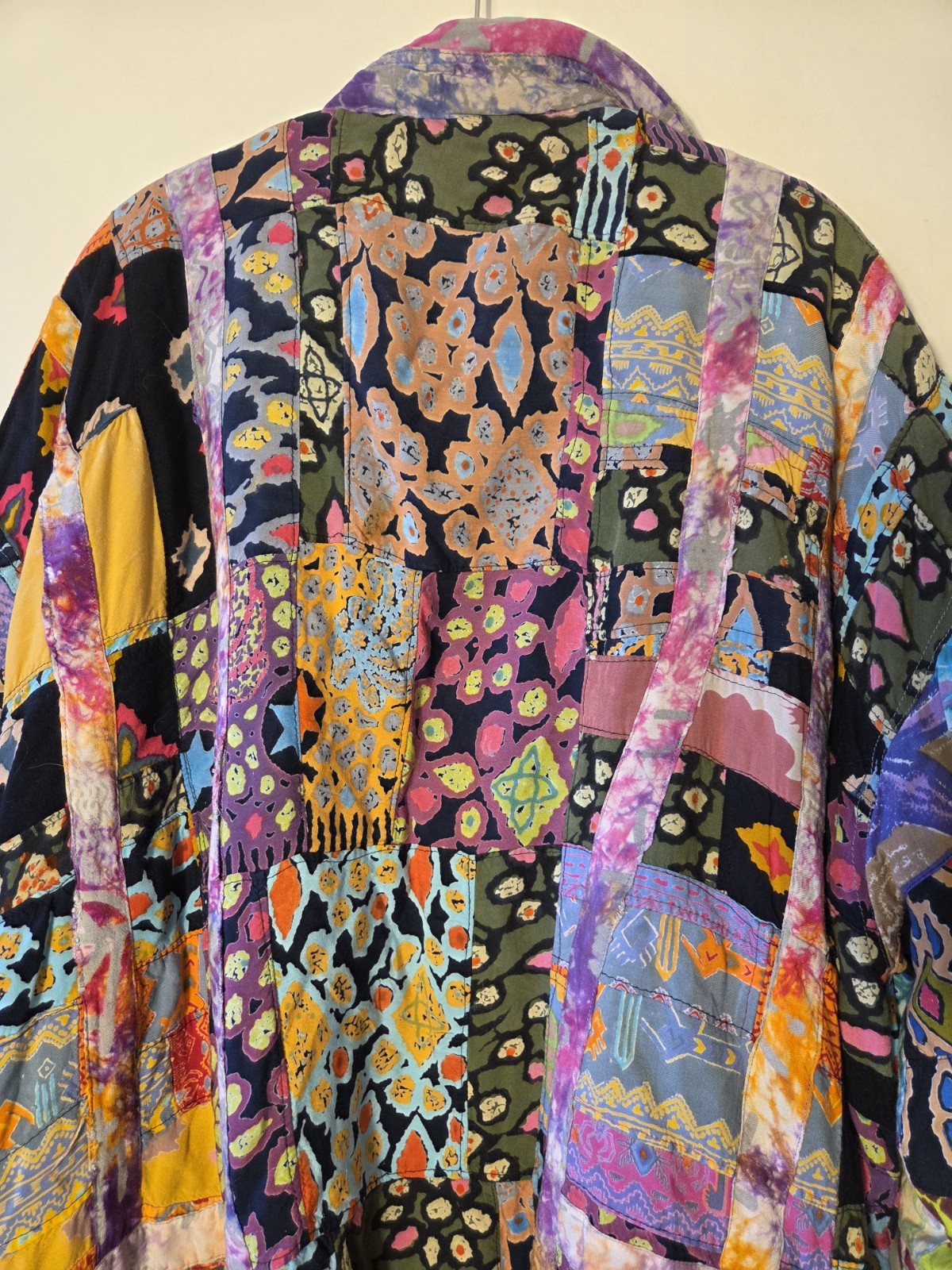 Vtg Boho Artistic Quilted Patchwork Oversized Emb… - image 14