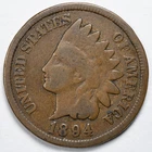 1894 Indian Head Penny Cent Good (G)