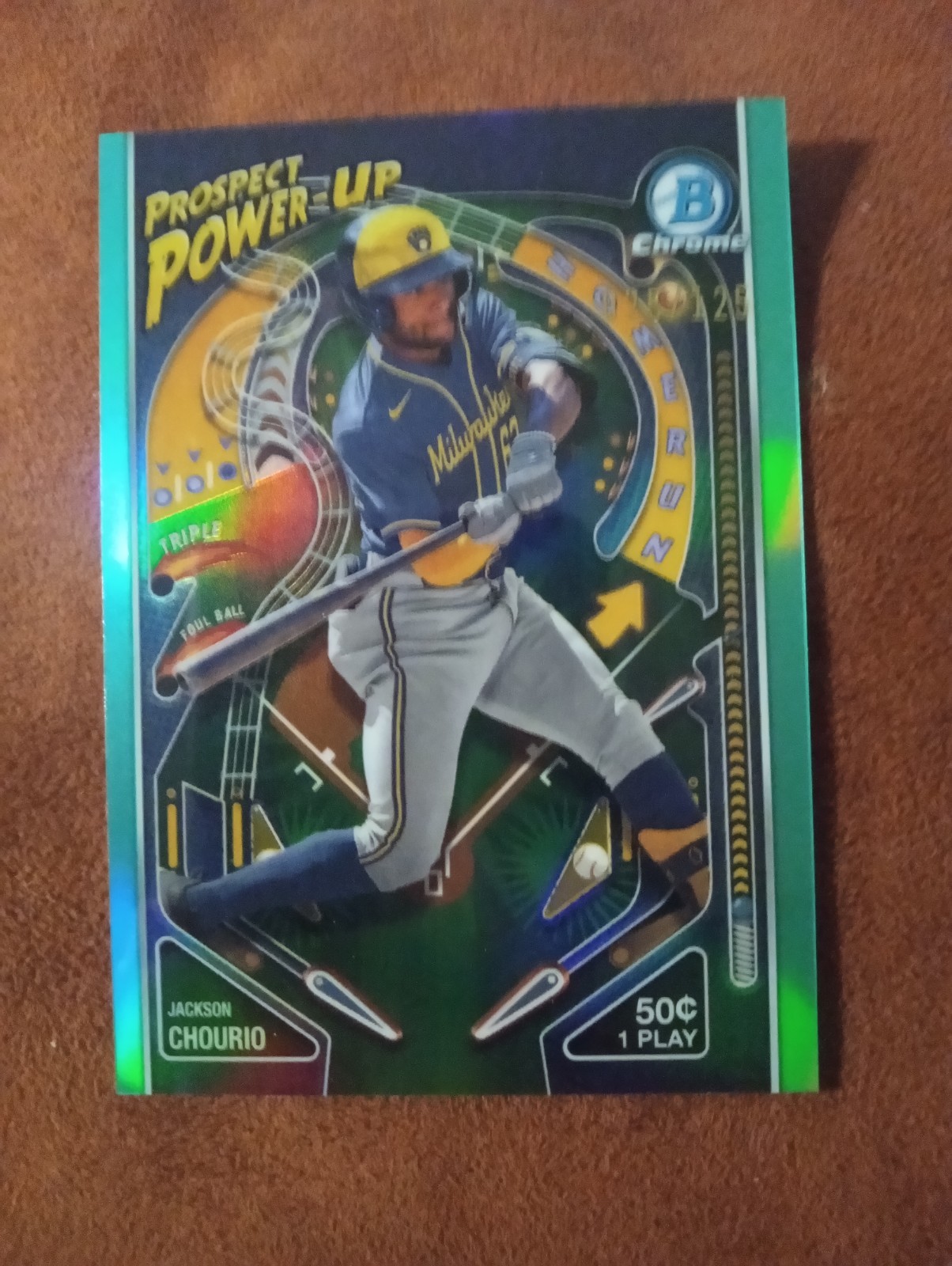 2024 Bowman - Prospect Power-Up Jackson Chourio #PP-6 Aqua Refractor /125 (RC)