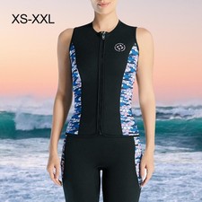 Women Wetsuit Top 3mm Diving Vest Sleeveless Swimsuit 3mm Zipper Diving Vest for