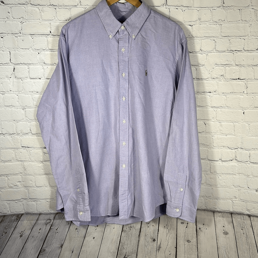 Camicia Ralph Lauren uomo colore carne pony vestibilità personalizzata viola camicia abbottonata XL