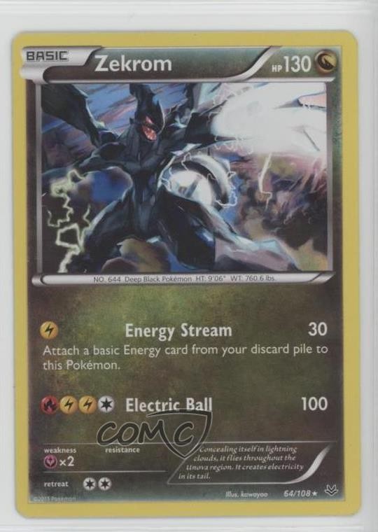Zekrom Holo Pokemon XY Roaring Skies #64