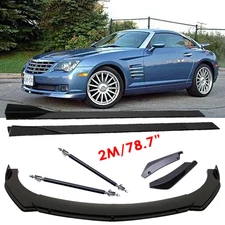 For Chrysler Crossfir Front Bumper Lip Splitter 78.7" Side Skirt Strut Rods Body
