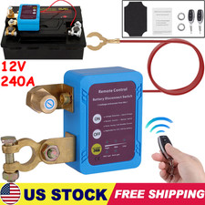 12V 240A Remote Battery Disconnect Switch Battery Kill Switch For RV Car ATV US