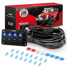 Nilight 16AWG 14AWG 12AWG LED Light Bar Wiring Harness Kit 12V On/Off 4 Gang ...