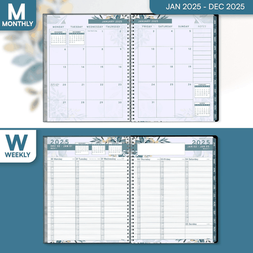 2025 Appointment Book & Planner 6.5 x 8.5 inches Large Tabbed Daily Hourly - Picture 3 of 8