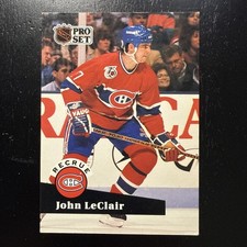 1991-92 Pro Set - John LeClair #545 French (RC) Rookie EX - Montreal Canadiens