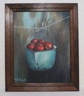 Original Still Life Oil Painting on Canvas Apples Hanging in Bucket M. Palanik — photo 7