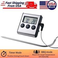 Remote Kitchen Digital Cooking Thermometer Probe Meat Food Temperature w/Timer