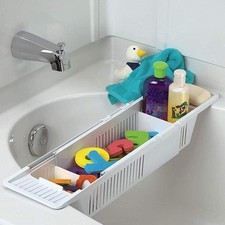 Plastic Bath Tray, Bathtub Holder Non-Slip Telescopic Bathtub Caddy Adjustabl...