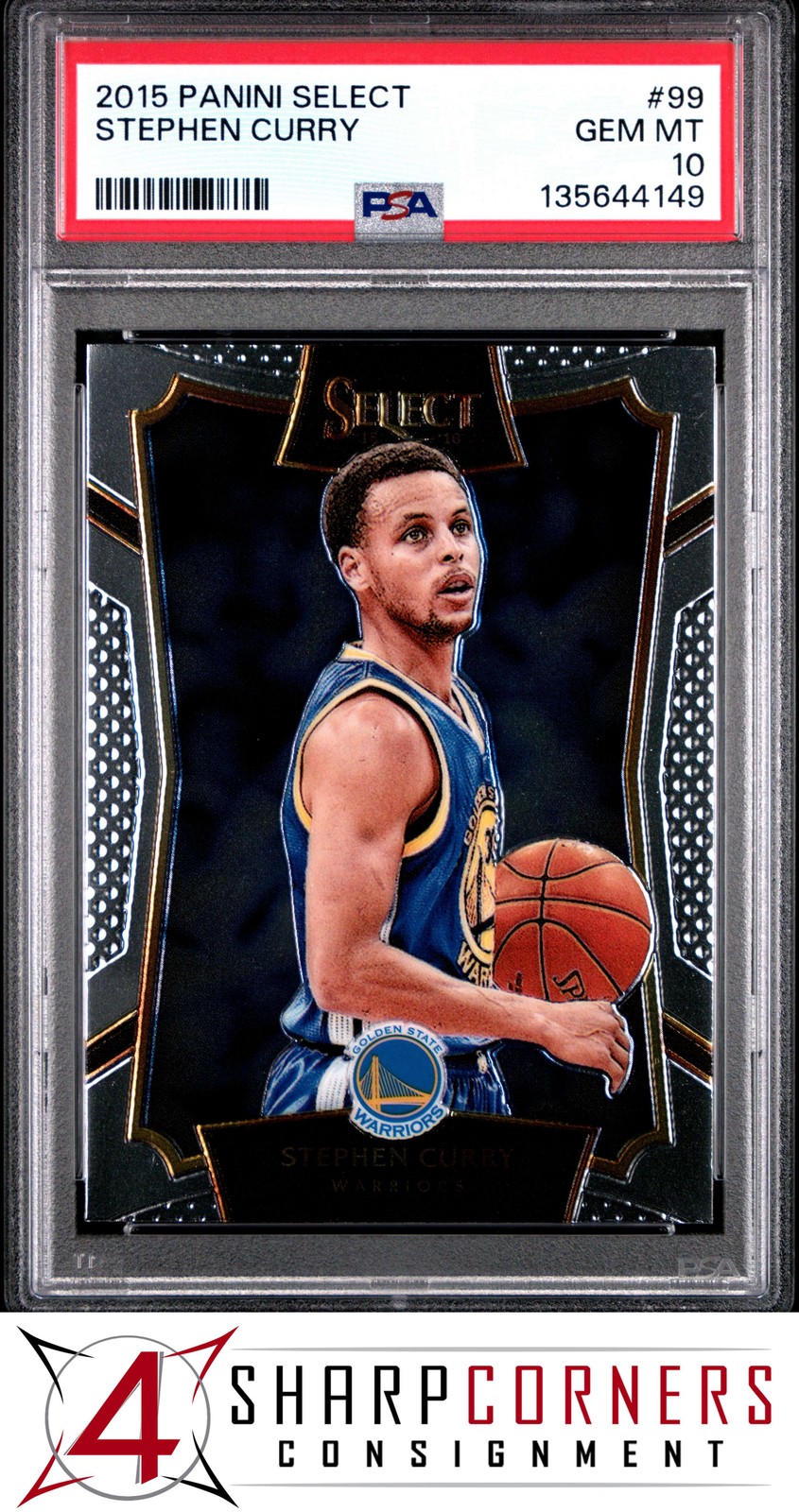 2015 PANINI SELECT #99 STEPHEN CURRY WARRIORS PSA 10