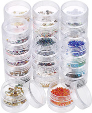 6 Sets 5 Layers Plastic Beads Box round Small Storage Containers 10ML Art Craf