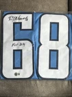 Kevin Mawae Signed Blue Custom Football Jersey w/HOF 2019 Beckett Certified