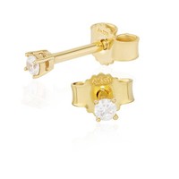Paar Ohrstecker Zirkonia Poliert 333 Gelbgold 8 Karat 1,9Mm Damen Ohrringe