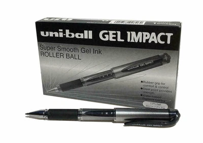 UNIBALL Uni-Ball 218990000 UM-153S Signo Impact Gelstifte mit Gummigriff Schwarz Gel