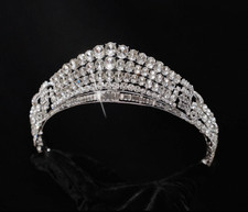 Silver Crystal Rhinestone Bridal Tiara Crown Wedding Headband Prom Pageant