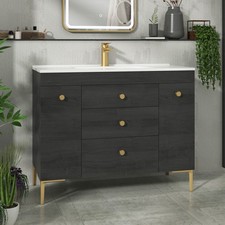 1000mm Freestanding Bathroom Vanity Unit Sink Storage Cabinet Ceramic Basin