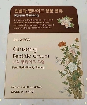 Glamfox - Korean Ginseng Peptide Face Cream - Deep Hydration & Glowing 2.7oz NIB