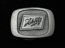 QC09122 VINTAGE 1983 SCHLITZ BEER BREWING COMPANY PEWTER BELT BUCKLE
