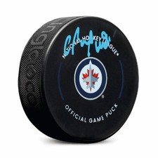 Cole Perfetti Autographed Winnipeg Jets Official Game Puck