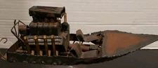 vintage hand made hot rod speed boat trench art steam punk 