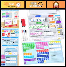Phonics Magnetic Letter Tiles Set, ABC Word Building Kit with Storage Folder