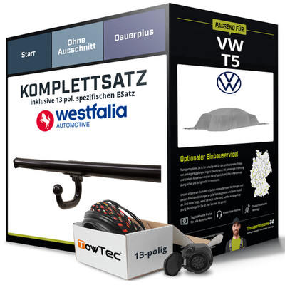 Anhängerkupplung WESTFALIA starr für VW T5 +E-Satz NEU inkl. EBA PKW