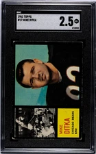 1962 Topps Football - Mike Ditka #17 (RC) GRADED SGC 2.5 (GD+) HOF BEARS  (ROY)