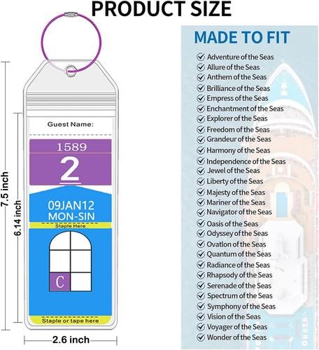 5 Stück Kreuzfahrt Kofferanhänger für Royal Caribbean Schiffe und 1, transparent - Bild 2 von 6