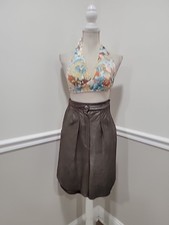 VTG 80s Firenze Santa Barbara/Saks Fifth Avenue Iredesent Suede Leather Shorts