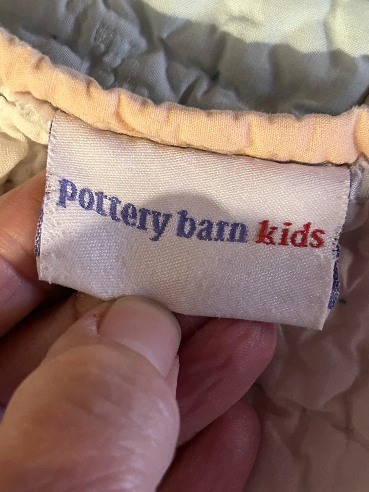 Детская кроватка Pottery Barn стеганое одеяло морские коньки рыба морская звезда приглушенные пастельные цвета - Изображение 4 из 4