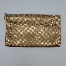 Whiting  Davis Bag Clutch Metal Mesh Purse Vintage Gold Classic Fancy