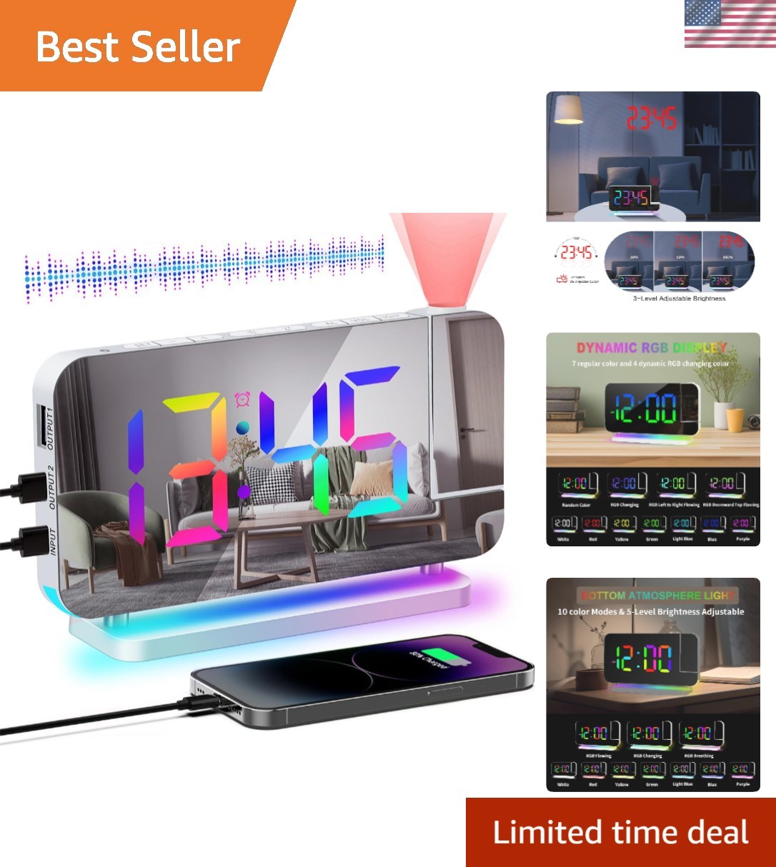 With Loud Alarm & Usb C Charging Port