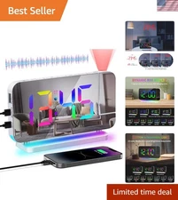 RGB Projection Alarm Clock with Loud Alarm & USB C Charging Port
