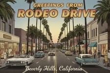 GREETINGS FROM RODEO DRIVE Beverly Hills, CA California MODERN Postcard B858