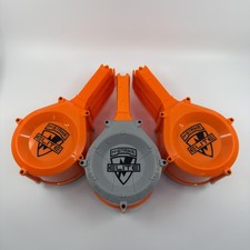 Nerf N-Strike Elite 25 Dart Drum Magazines Lot Of 3 Clips Orange Gray Blaster