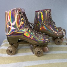 Girls Rose Gold Hollow graphic Roller skates Size 10