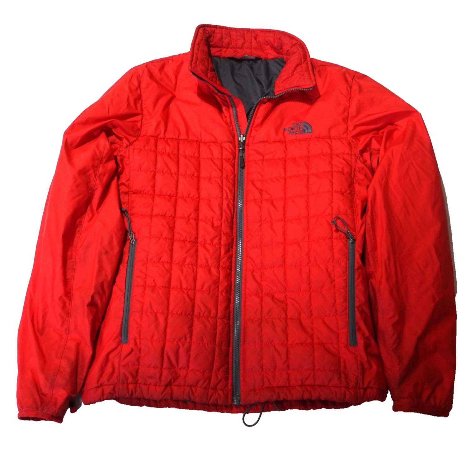 The North Face Hoodie Mens Small Red Full Zip Quilted Distress Outdoors