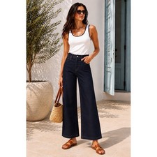 Hudson Womens Rosalie Wide Leg Jeans 28 High Rise Indigo Rinse Denim Trousers Hudson Womens Rosalie Wide Leg Jeans 28 High Rise Indigo Rinse Denim Trousers