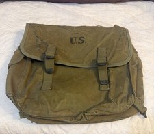 Vintage WW2 US Army Green Canvas 1940 Field Backpack Battle Distressed Bag ORIG.